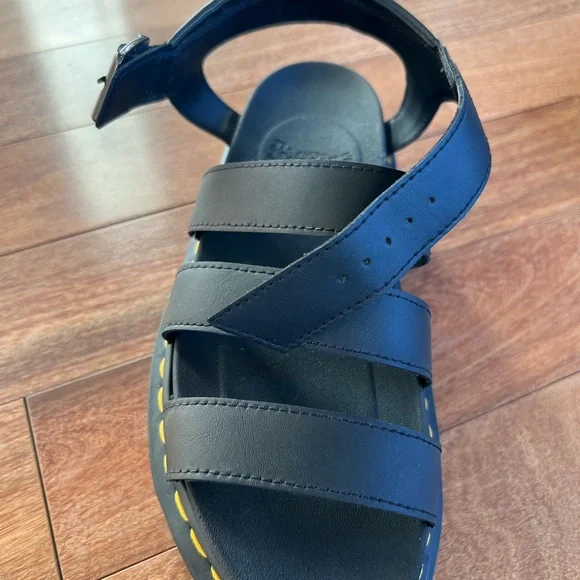 Dr. Martens Blaire Black Leather Gladiator Sandals Platform Size Women's 8 - Picture 6 of 6